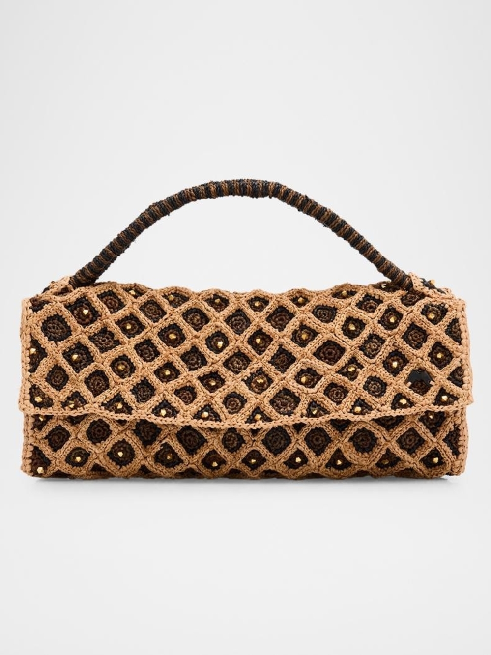 NWT Made for a Woman Vakona Clutch Handwoven Raphia Beaded Madagascar